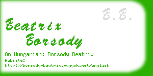 beatrix borsody business card